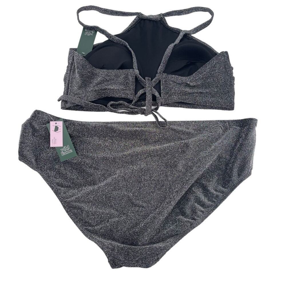 Wild fable black glitter bikini 2X bottoms 3X top - Picture 6 of 6